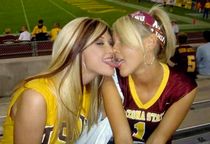 Tiny blonde cheerleader
